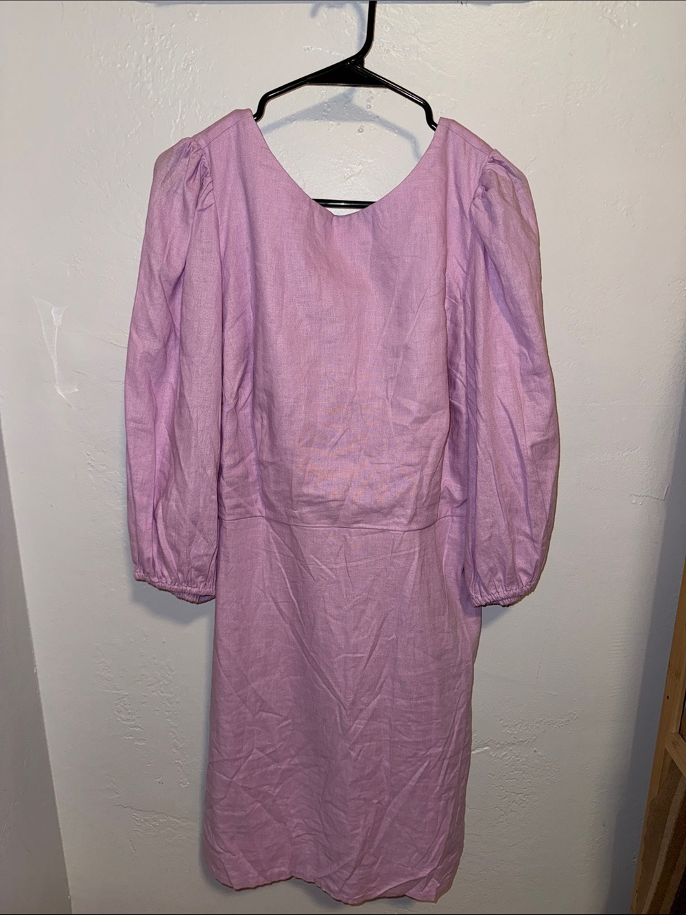 Ann Taylor Lavender Puff-Sleeve Long Sleeve Dress